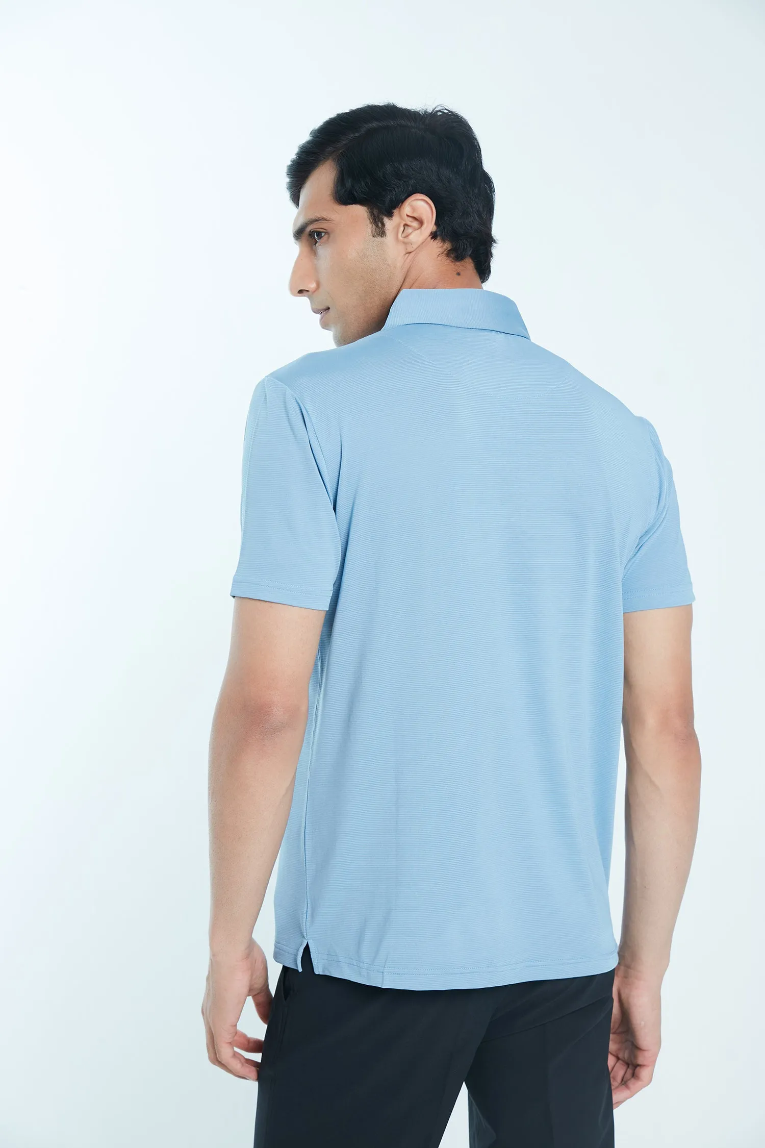 Athletic Drive Mens Polo Classic Button Down – Dusk Blue