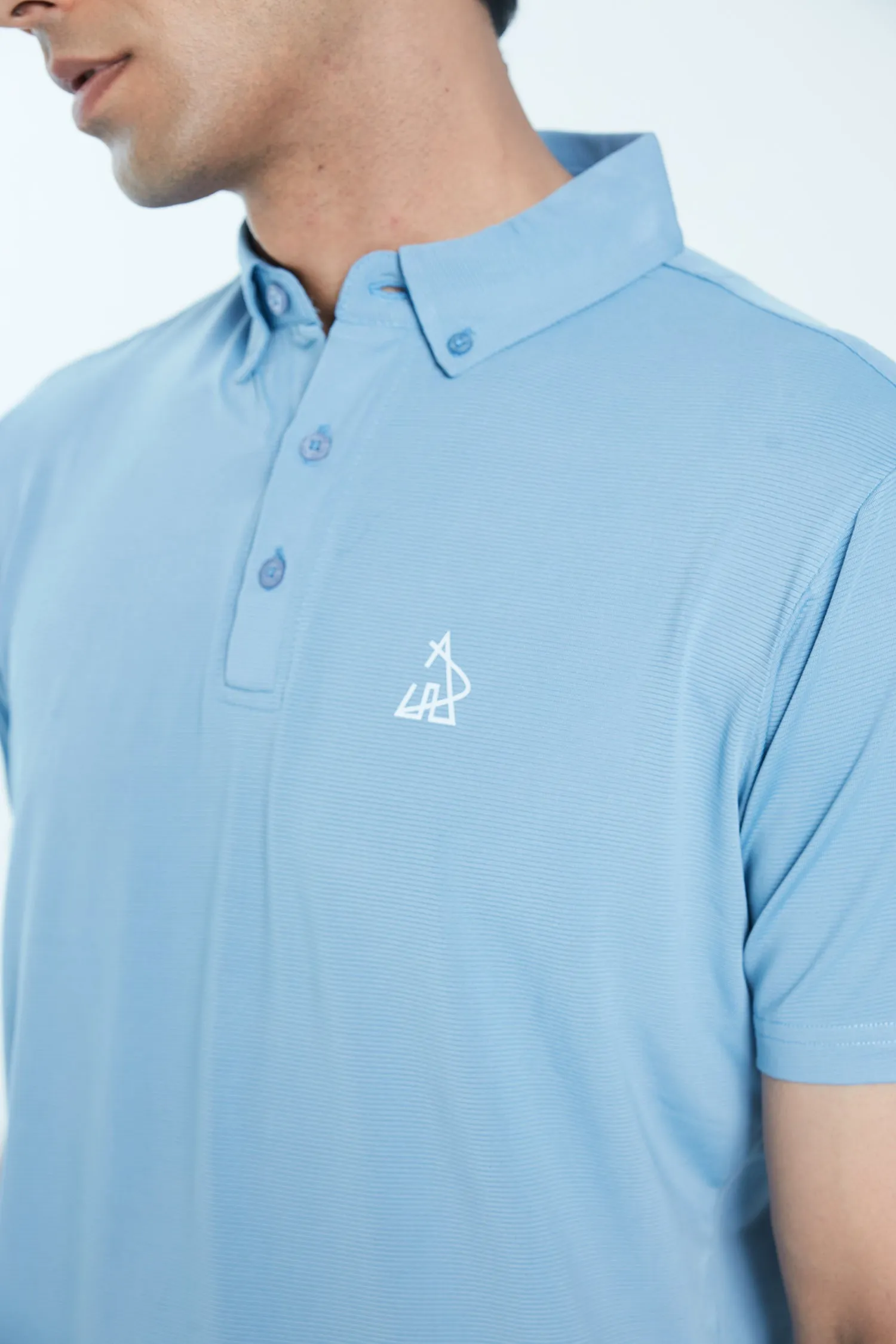 Athletic Drive Mens Polo Classic Button Down – Dusk Blue