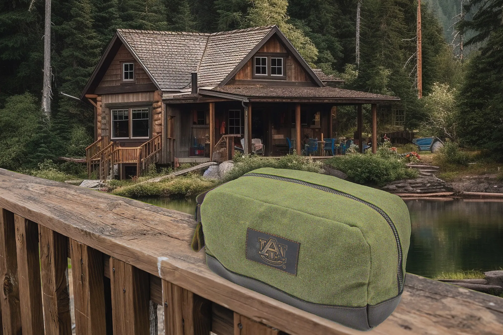 Auburn Tigers Waxed Canvas Toiletry Dopp Bag