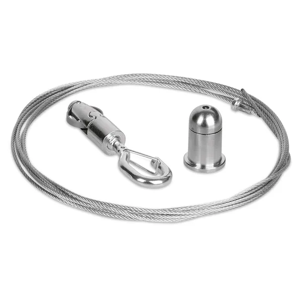Aurora 791-0026B 2 x 2m Suspension Cable with Hook   Top Hat Fix for 3-Circuit Track (2pcs. kit)