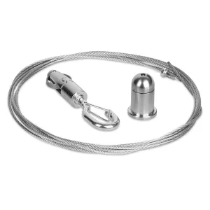 Aurora 791-0026B 2 x 2m Suspension Cable with Hook   Top Hat Fix for 3-Circuit Track (2pcs. kit)