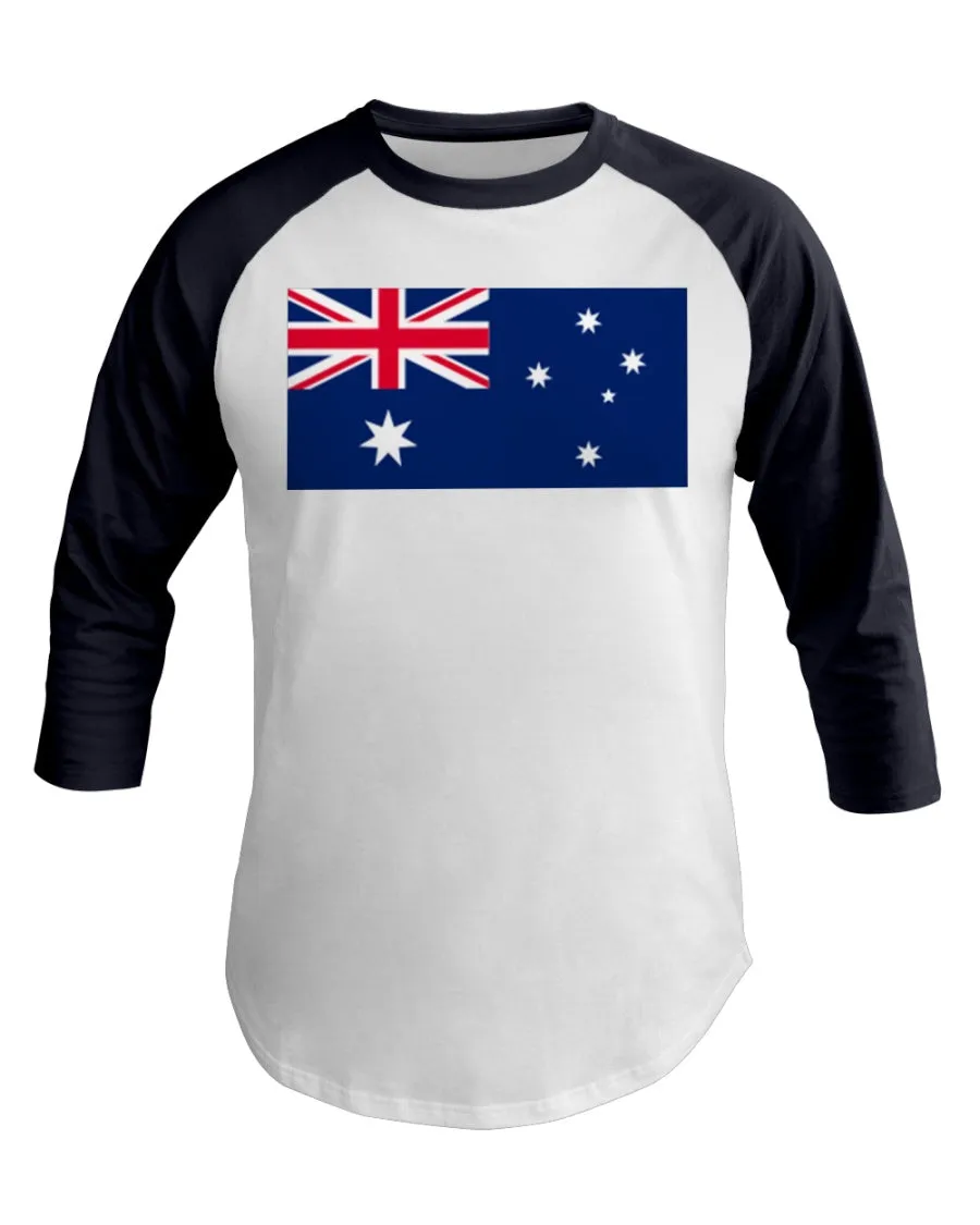 Australian Flag 3/4 Sleeve Raglan Shirt