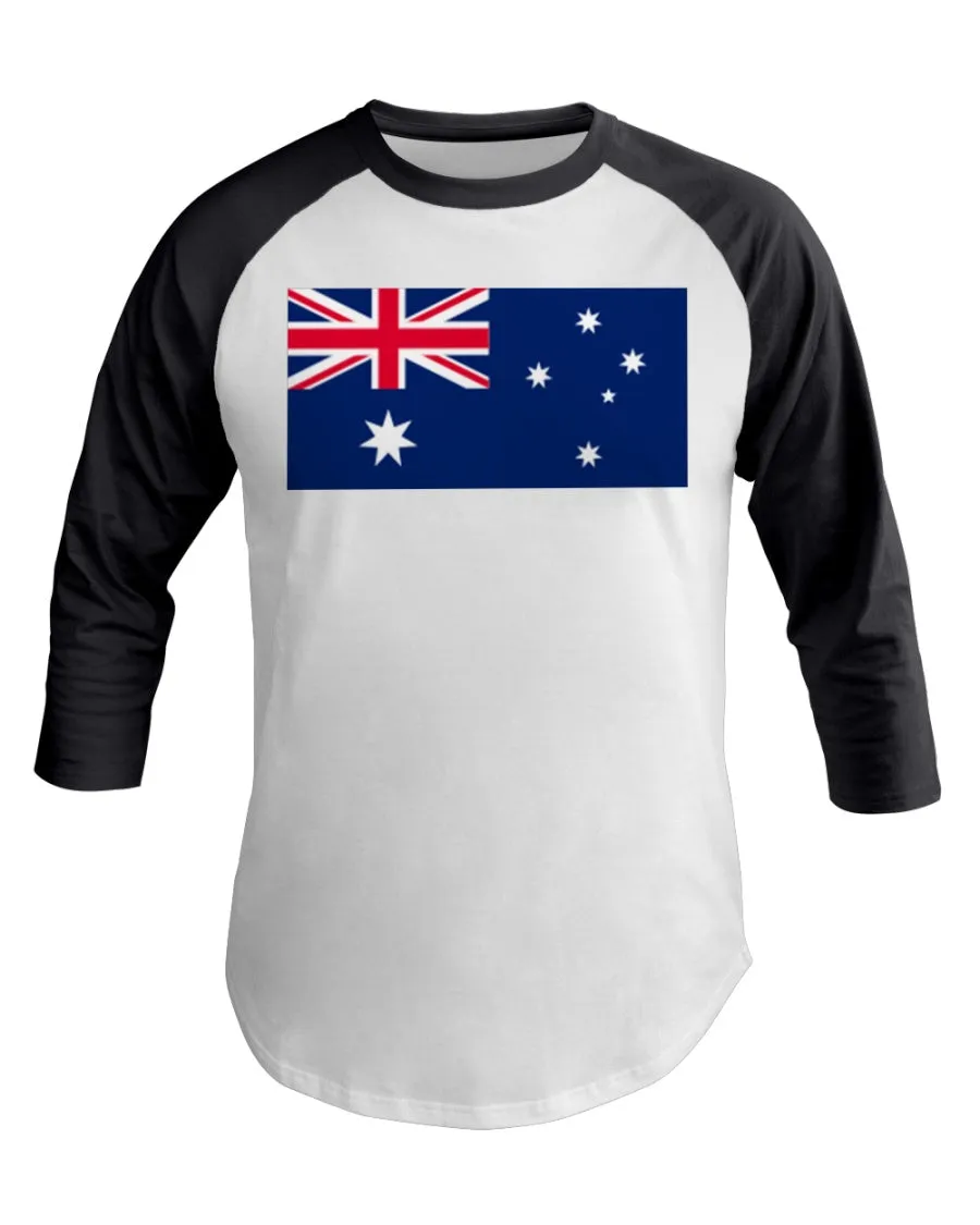 Australian Flag 3/4 Sleeve Raglan Shirt