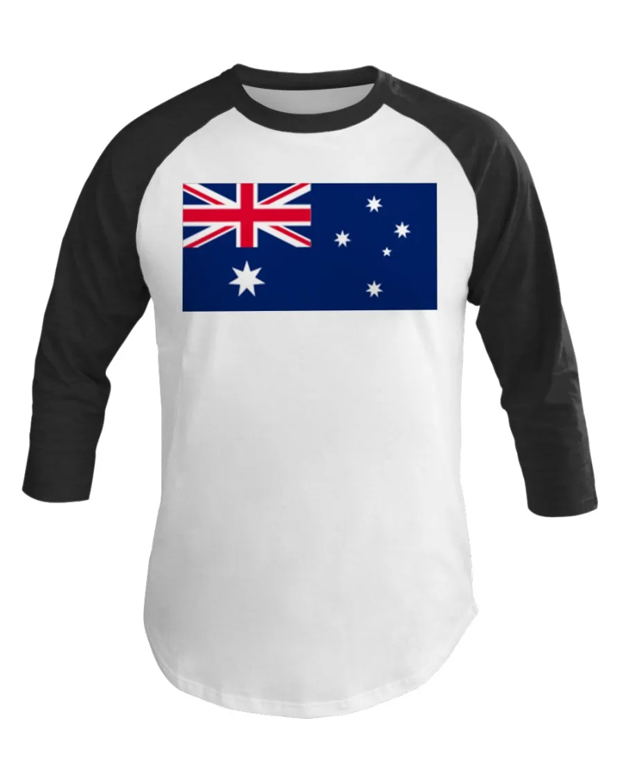 Australian Flag 3/4 Sleeve Raglan Shirt