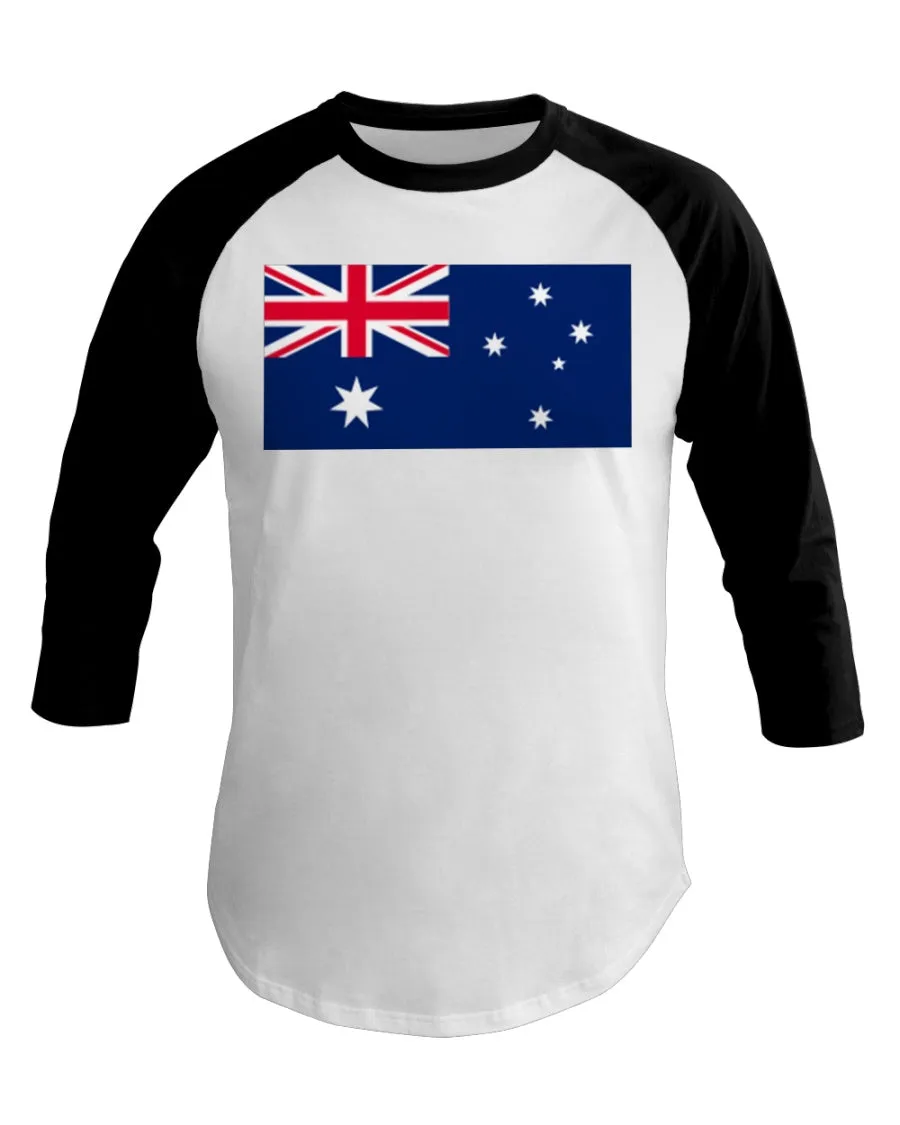 Australian Flag 3/4 Sleeve Raglan Shirt