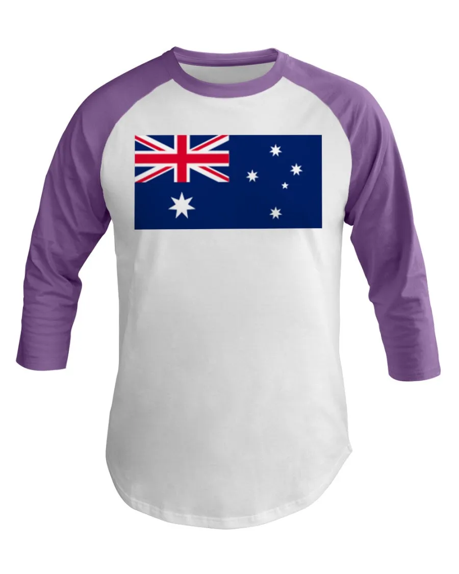 Australian Flag 3/4 Sleeve Raglan Shirt
