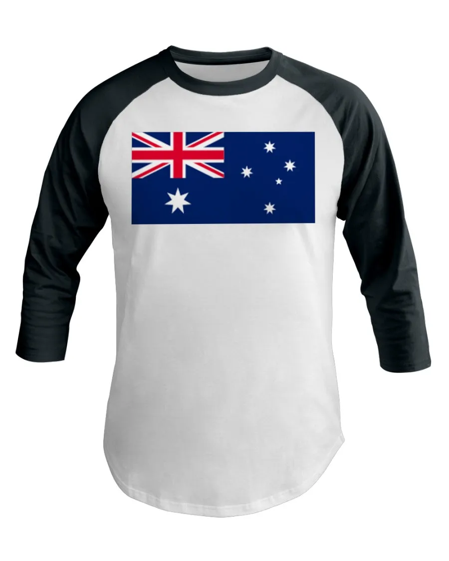Australian Flag 3/4 Sleeve Raglan Shirt