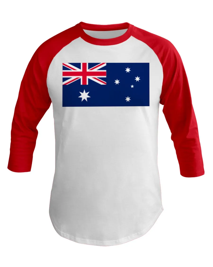 Australian Flag 3/4 Sleeve Raglan Shirt
