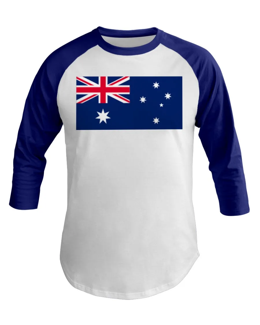 Australian Flag 3/4 Sleeve Raglan Shirt
