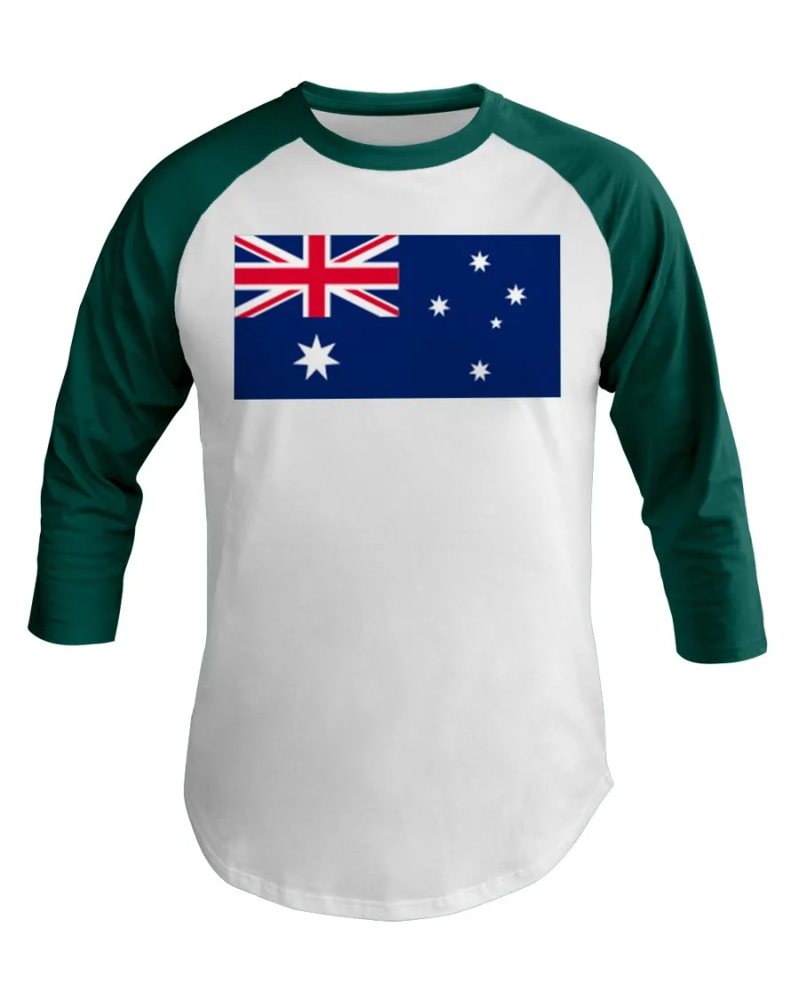 Australian Flag 3/4 Sleeve Raglan Shirt
