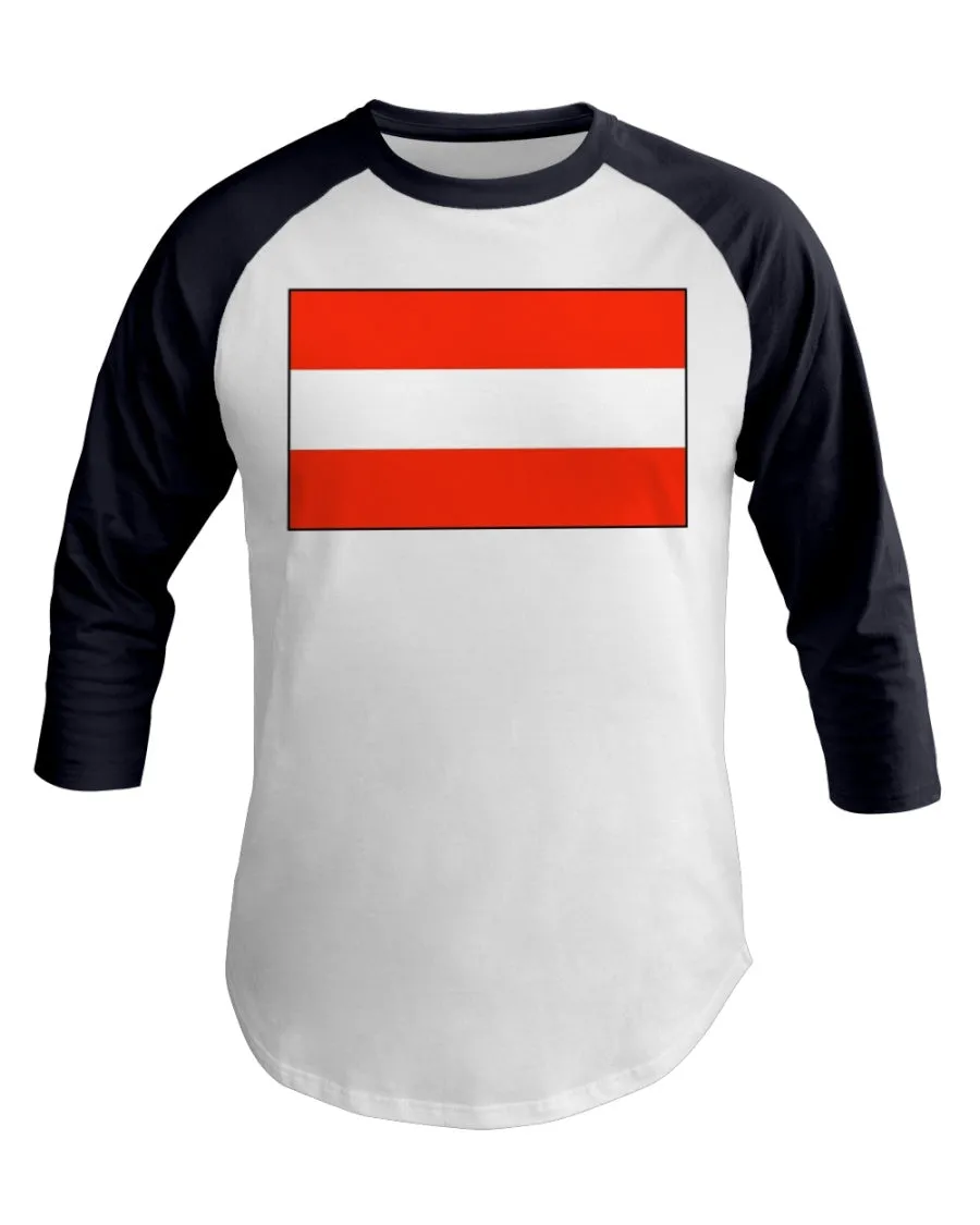 Austria Flag 3/4 Sleeve Raglan Shirt