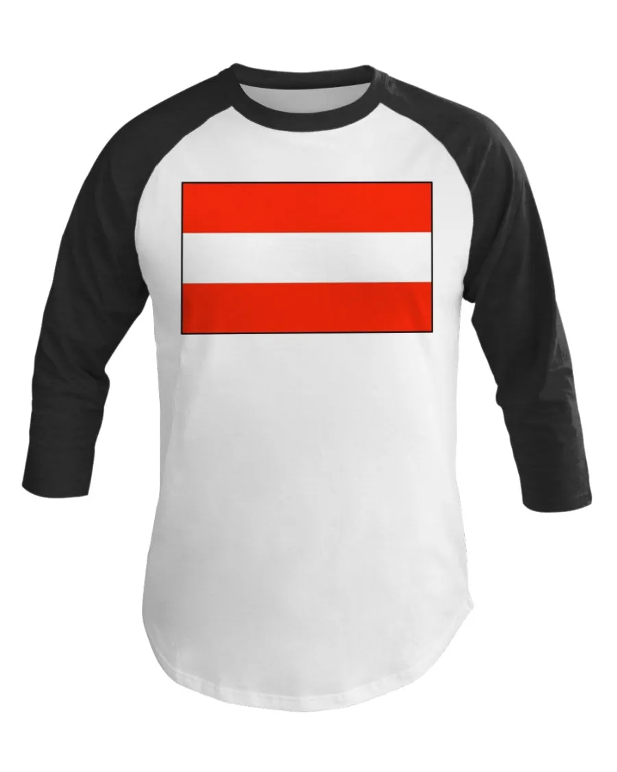 Austria Flag 3/4 Sleeve Raglan Shirt