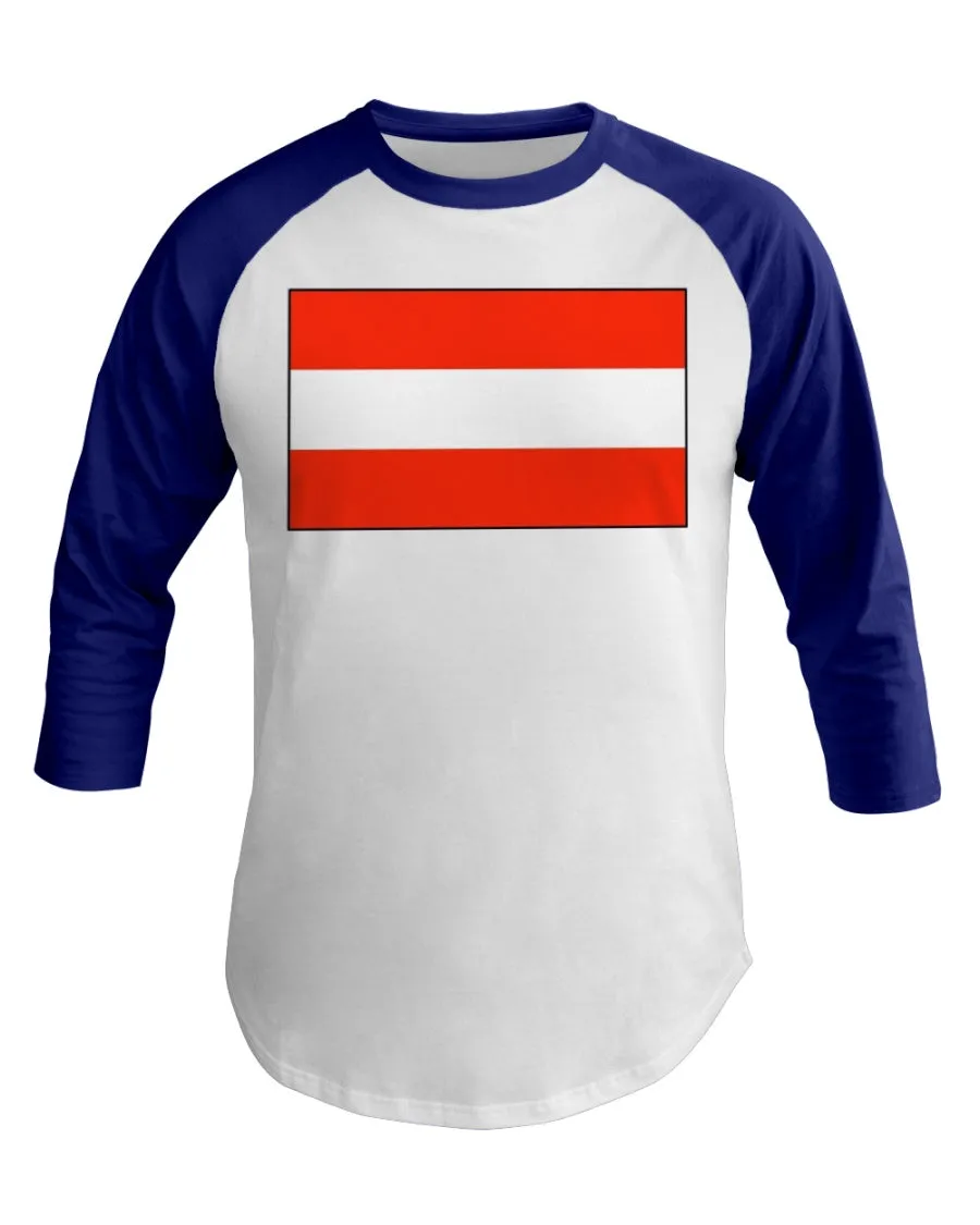 Austria Flag 3/4 Sleeve Raglan Shirt