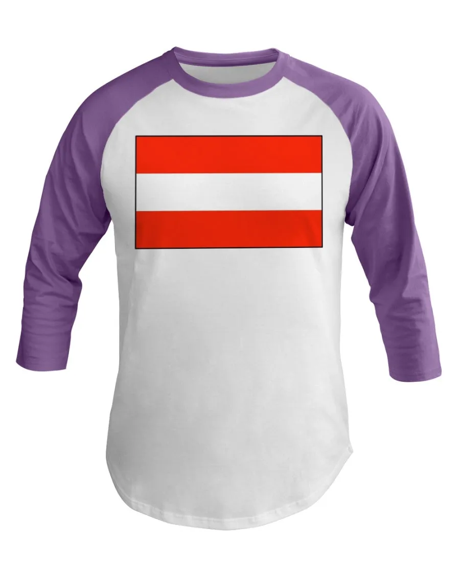 Austria Flag 3/4 Sleeve Raglan Shirt
