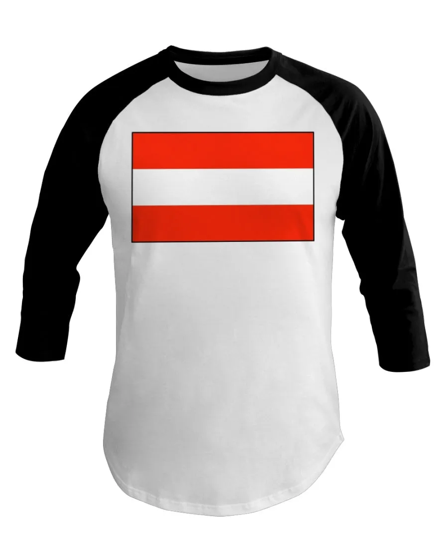 Austria Flag 3/4 Sleeve Raglan Shirt
