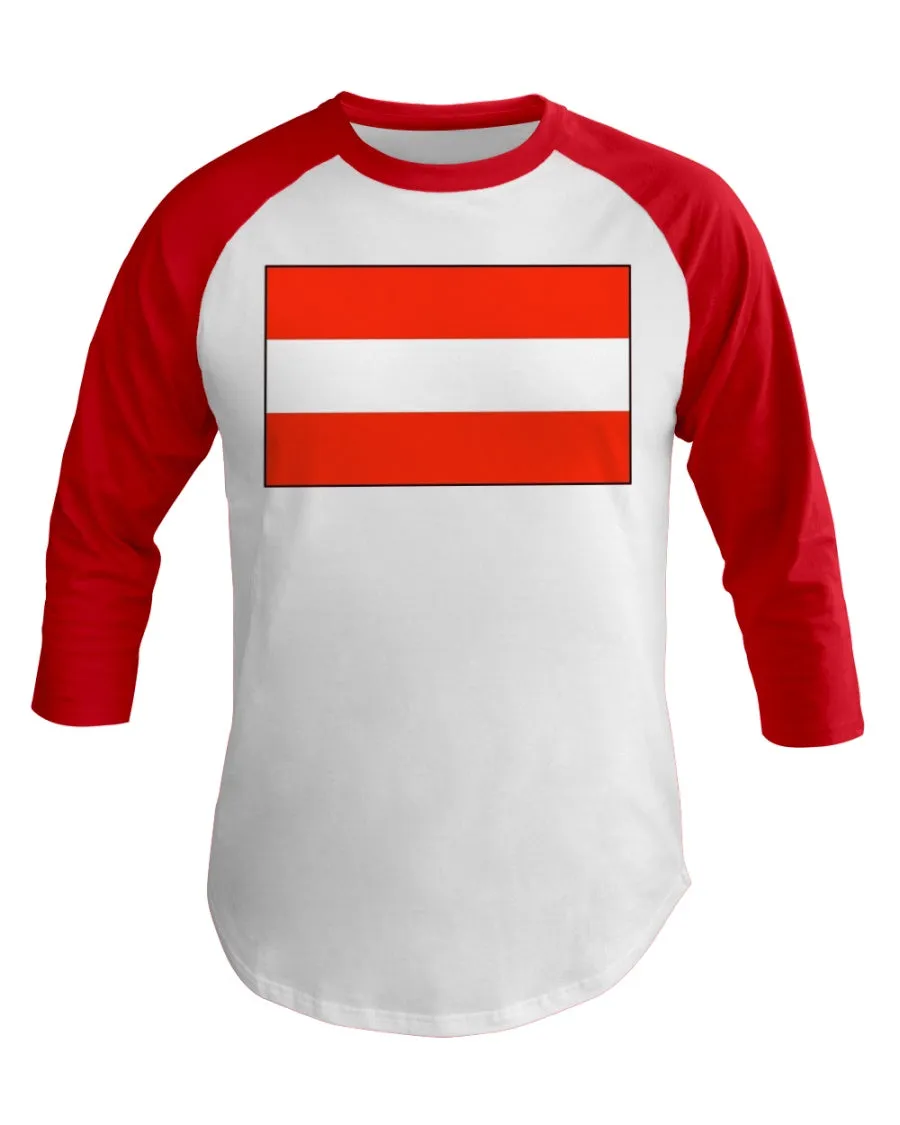 Austria Flag 3/4 Sleeve Raglan Shirt
