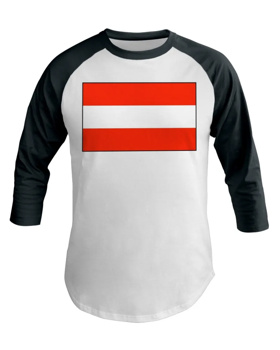 Austria Flag 3/4 Sleeve Raglan Shirt