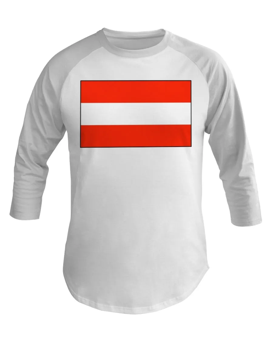 Austria Flag 3/4 Sleeve Raglan Shirt