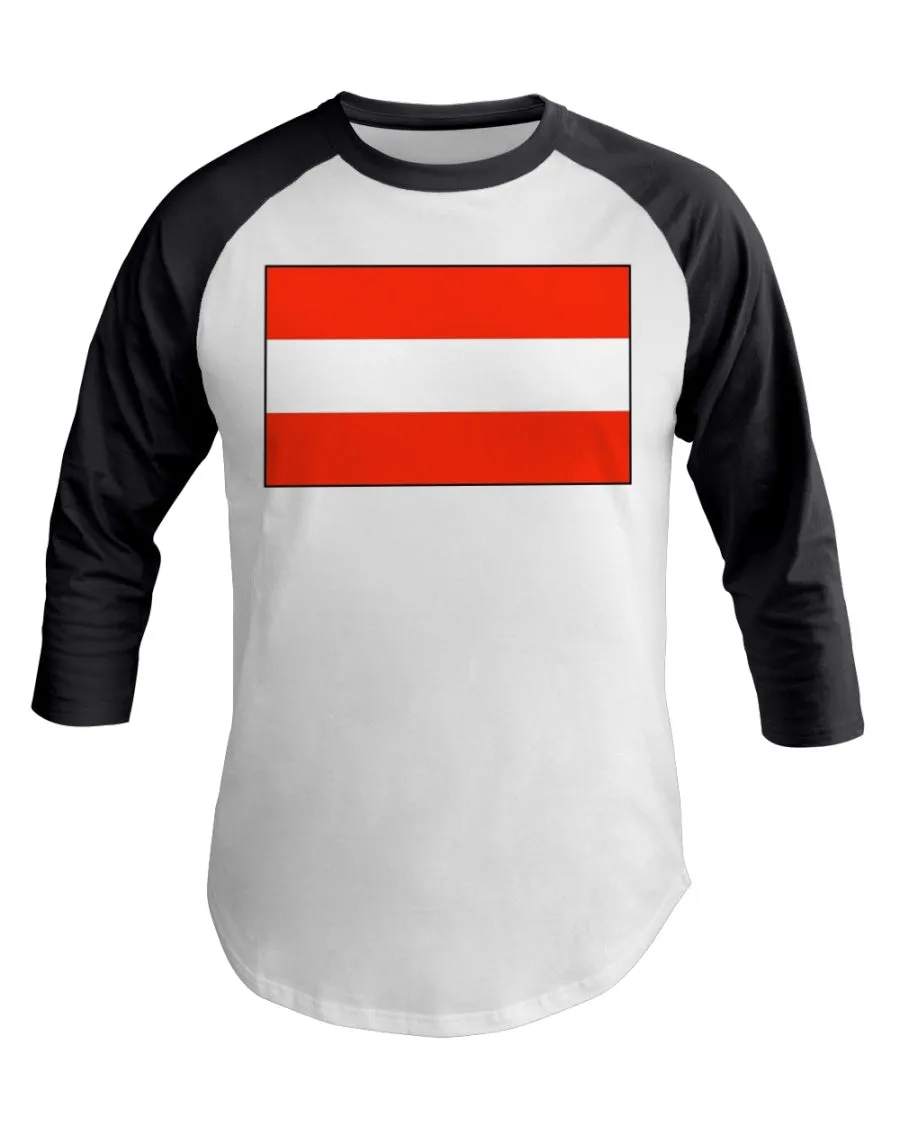 Austria Flag 3/4 Sleeve Raglan Shirt