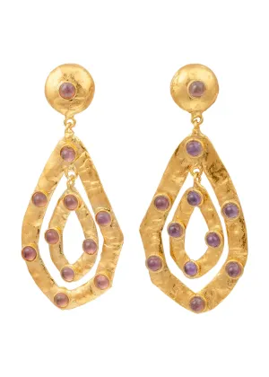 Ava Amethyst Clip-On Earrings