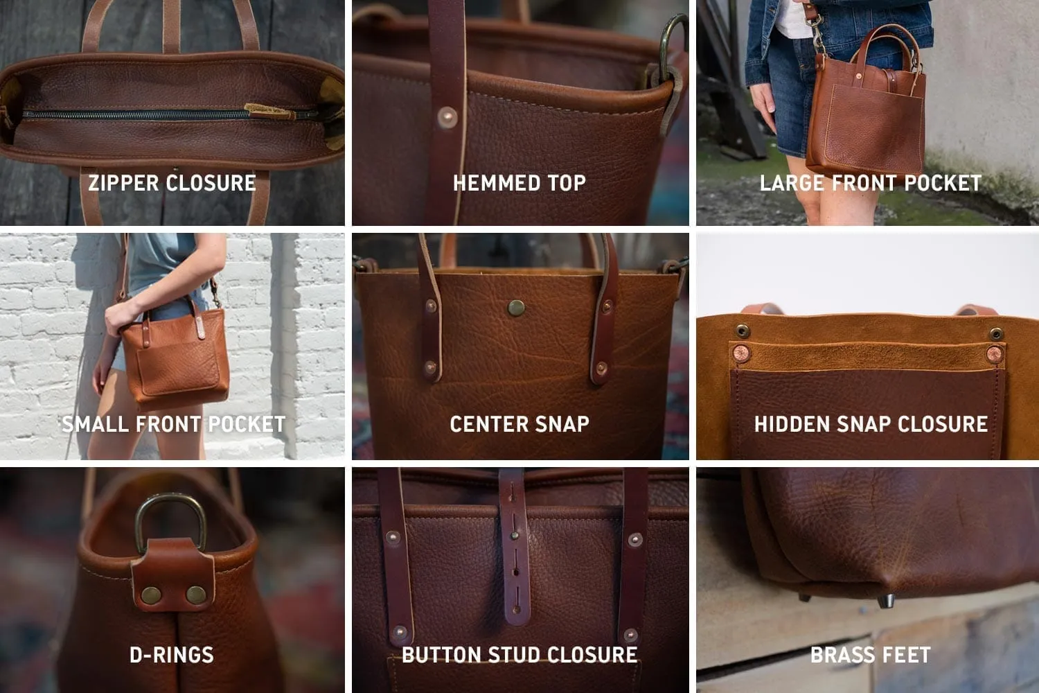 AVERY LEATHER TOTE BAG - MINI CROSSBODY - NATURAL VEG TAN