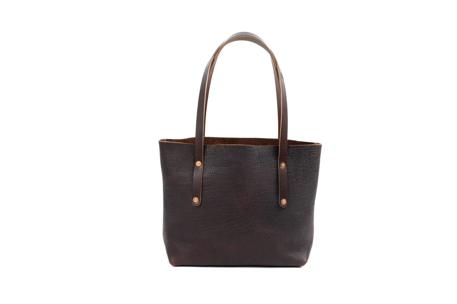 AVERY LEATHER TOTE BAG - SMALL - MOCHA