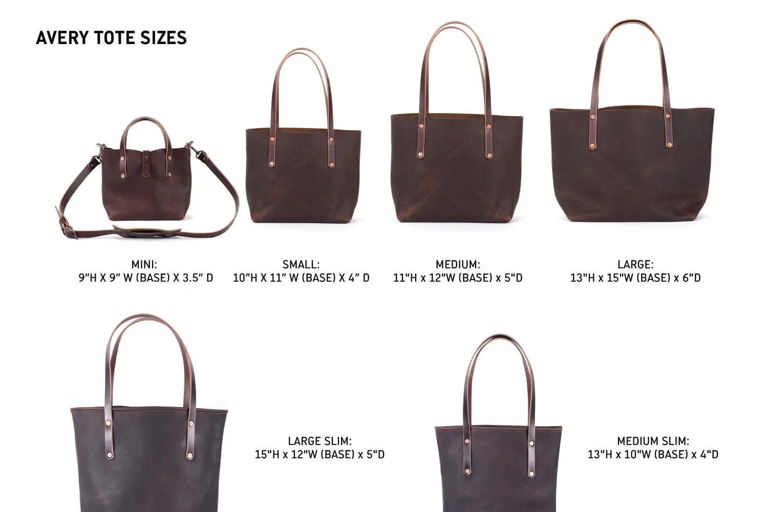 AVERY LEATHER TOTE BAG - SMALL - MOCHA
