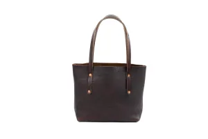 AVERY LEATHER TOTE BAG - SMALL - MOCHA