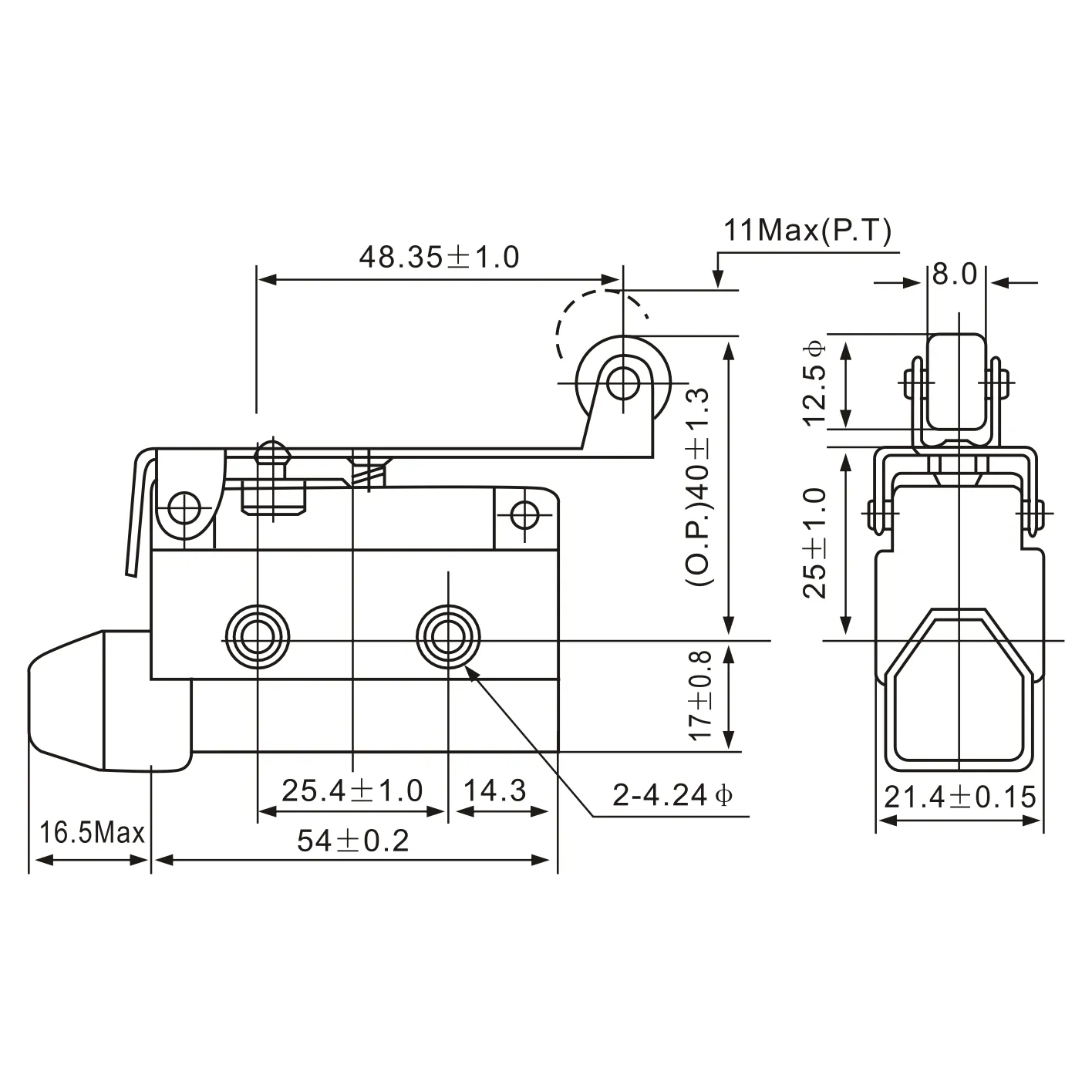 AZ-7121 Roller Lever Actuator Type Limit Switch