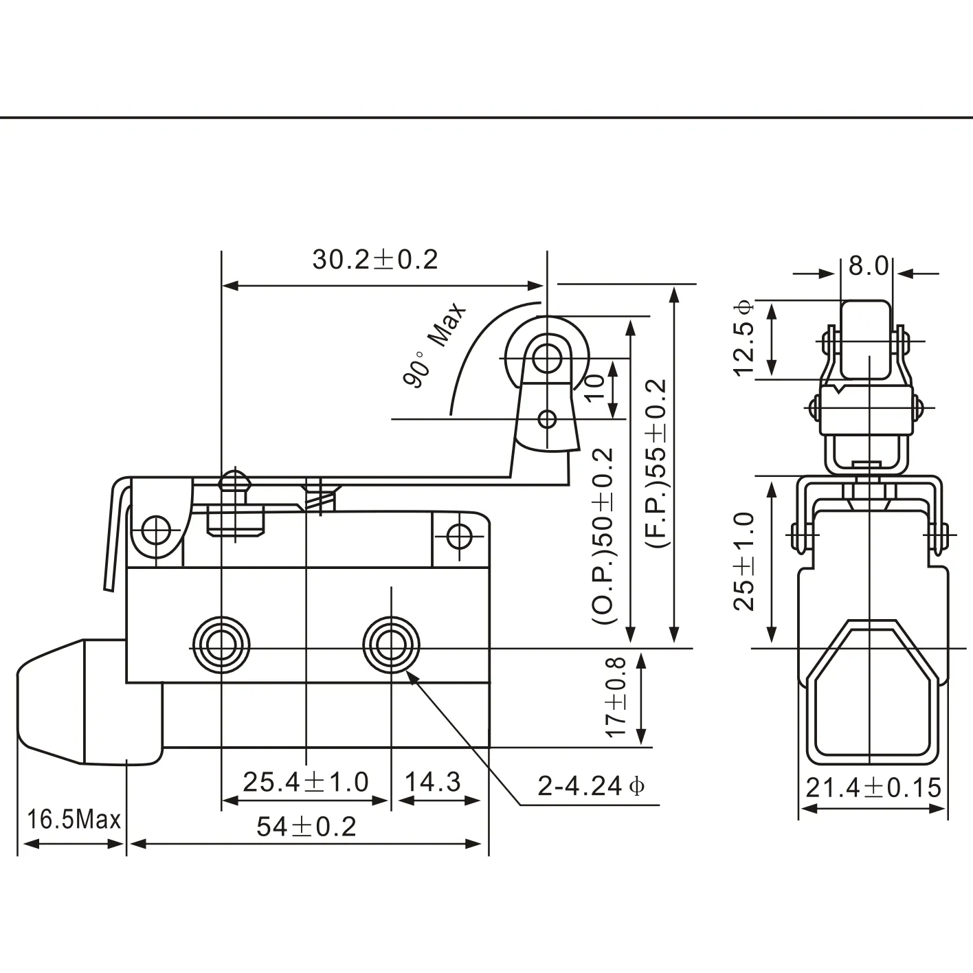 AZ-7144 Roller Lever Actuator Type Limit Switch