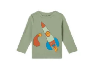 BABY BOY LS TEE WITH ROCKET STAR PRINT