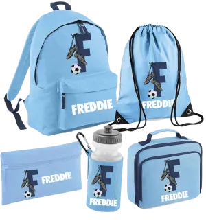 Back to School Personalised Baby Blue Football Theme Set - more options available