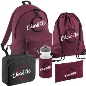 Back to School Personalised Maroon Set - other options available