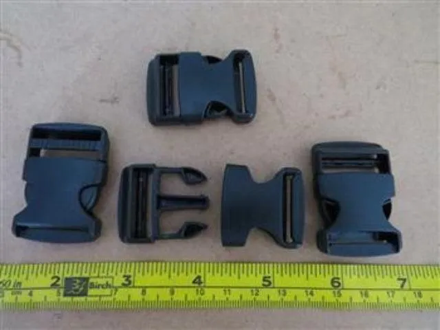 Backpack Flat buckle - Black 25mm