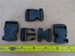 Backpack Flat buckle - Black 25mm