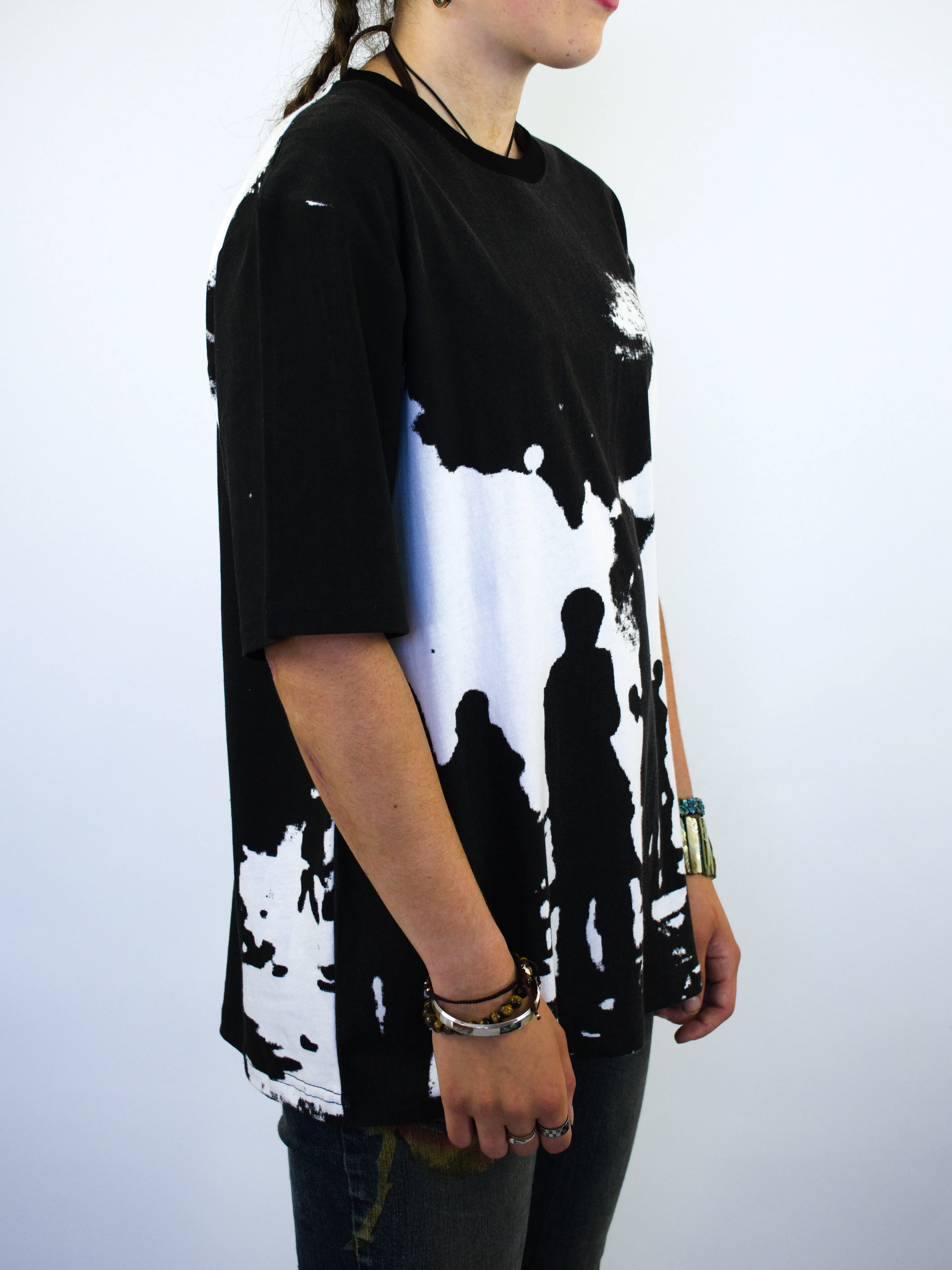Bag Lady Supplies - Linger Garment Dyed Tee Shirt - Black / White