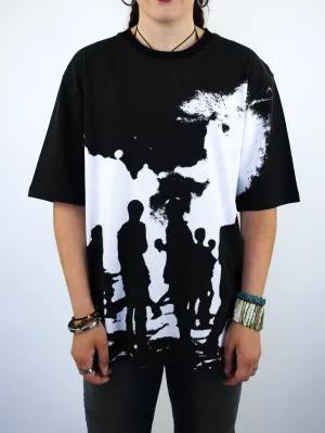 Bag Lady Supplies - Linger Garment Dyed Tee Shirt - Black / White
