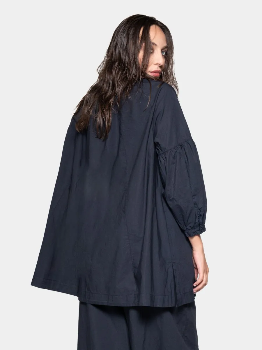 Balloon Sleeve Cotton Peasant Shirt