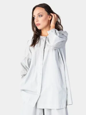 Balloon Sleeve Cotton Peasant Shirt