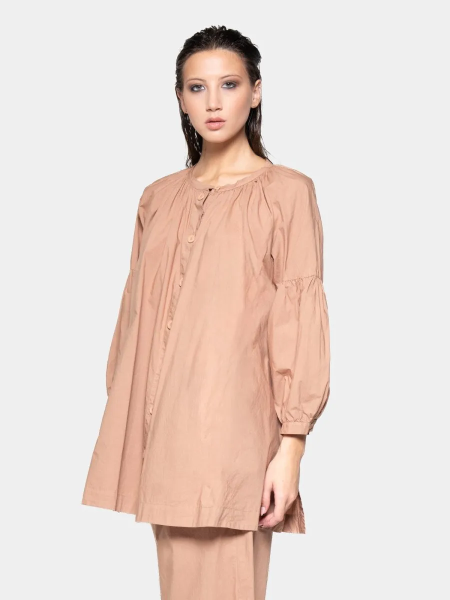 Balloon Sleeve Cotton Peasant Shirt