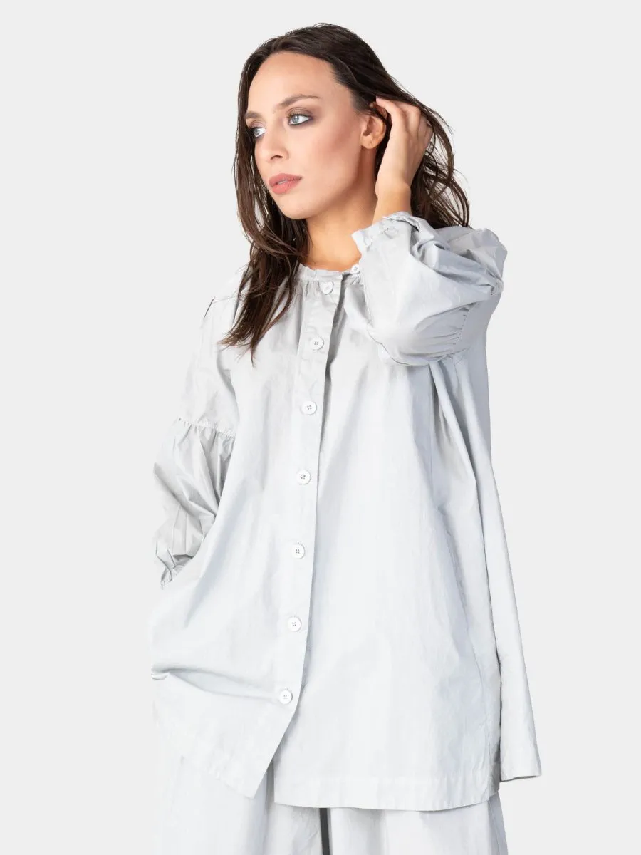 Balloon Sleeve Cotton Peasant Shirt