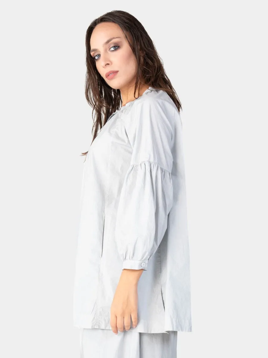 Balloon Sleeve Cotton Peasant Shirt
