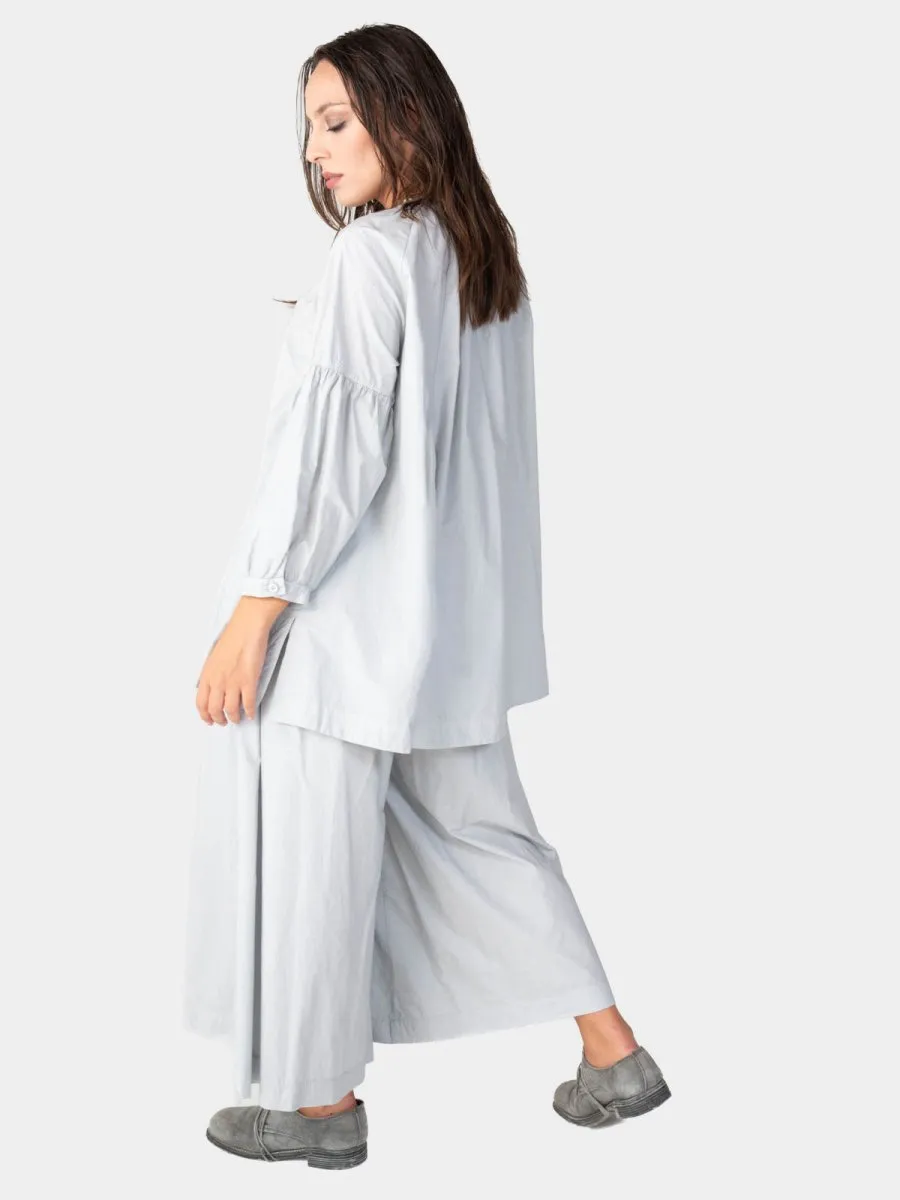 Balloon Sleeve Cotton Peasant Shirt