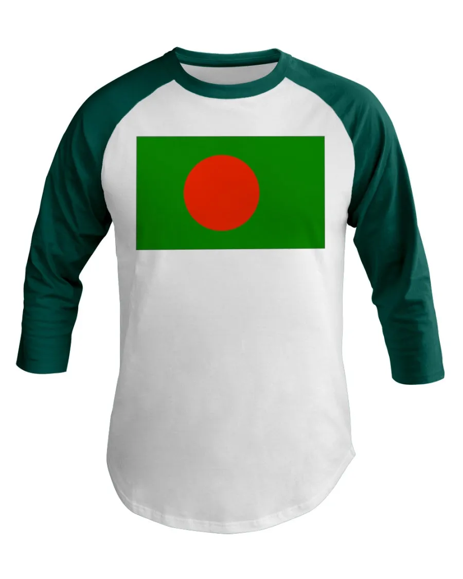 Bangladesh Flag 3/4 Sleeve Raglan Shirt