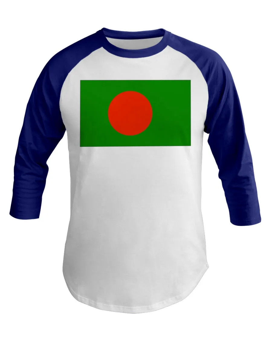Bangladesh Flag 3/4 Sleeve Raglan Shirt