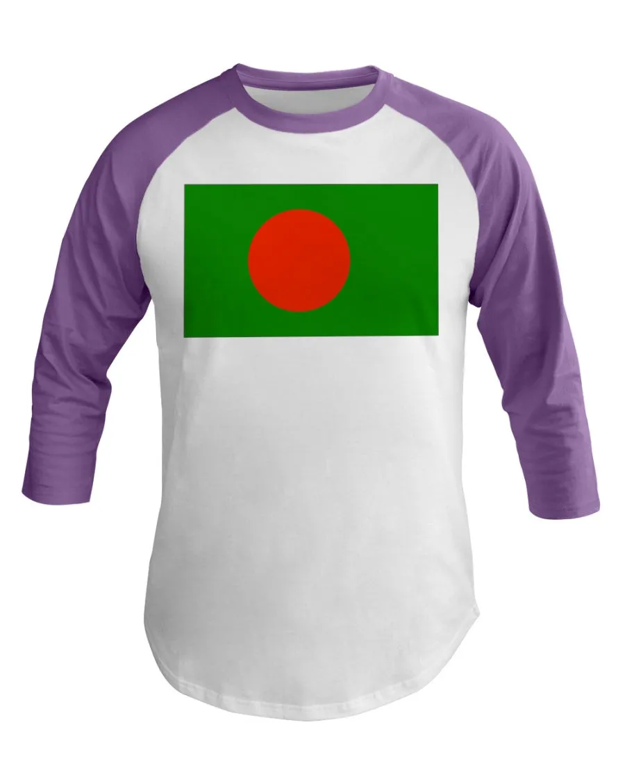 Bangladesh Flag 3/4 Sleeve Raglan Shirt