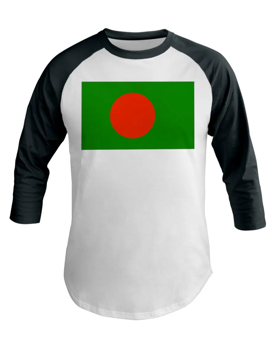 Bangladesh Flag 3/4 Sleeve Raglan Shirt