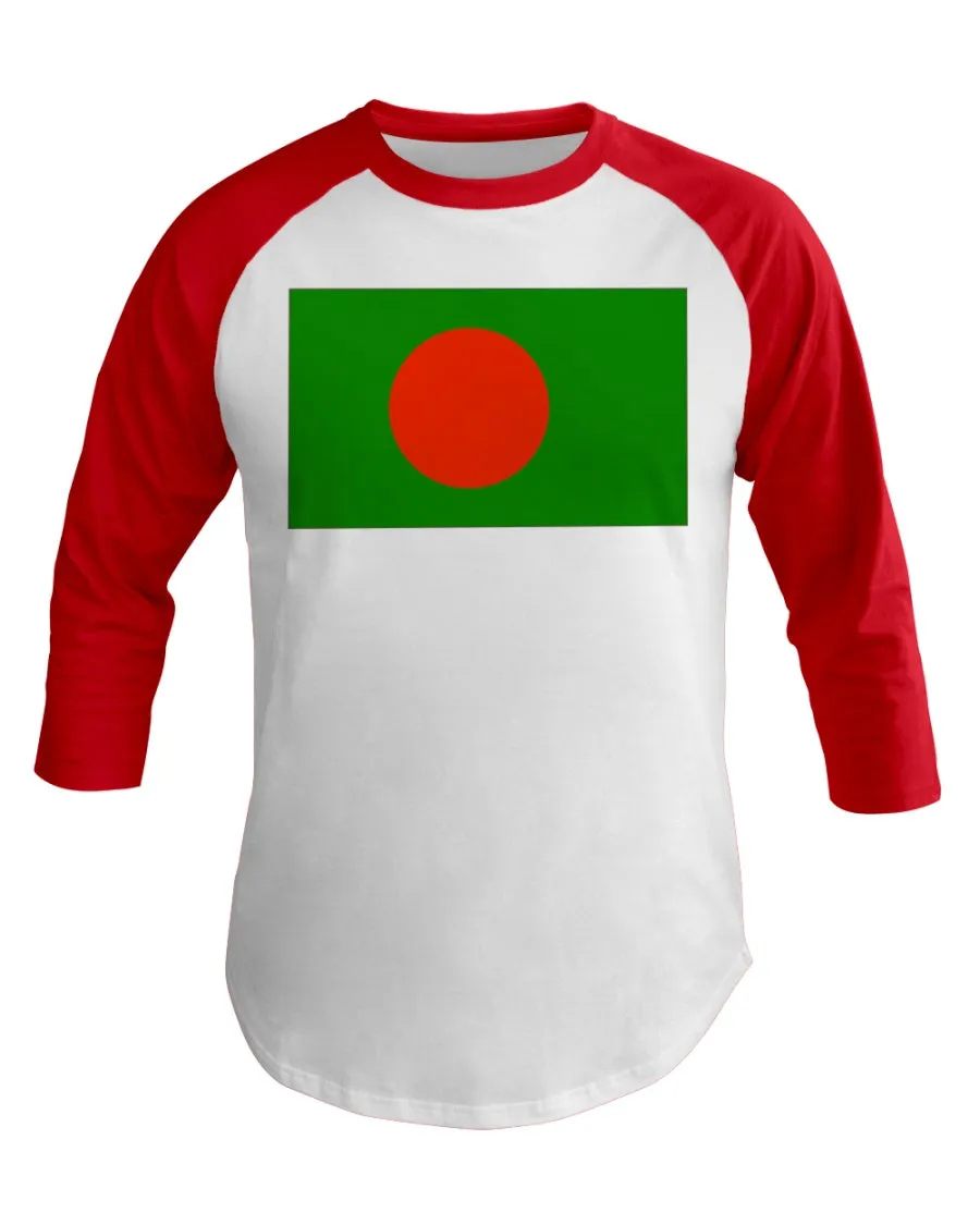Bangladesh Flag 3/4 Sleeve Raglan Shirt