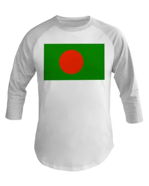 Bangladesh Flag 3/4 Sleeve Raglan Shirt