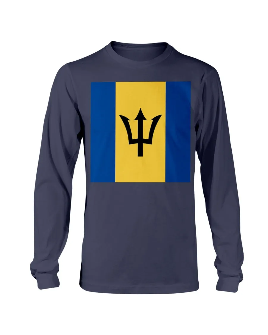 Barbados Flag Gildan Long Sleeve T-Shirt